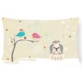 Carolines Treasures Carolines Treasures BB2557PW1216 Christmas Presents Between Friends Shih Tzu Silver & White Canvas Fabric Decorative Pillow BB2557PW1216